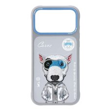 iPhone 17 PRO grey NIMMY Bull Terrier with Glasses nugarėlė