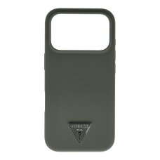 iPhone 17 PRO khaki MagSafe Silicone Triangle Logo GUESS nugarėlė