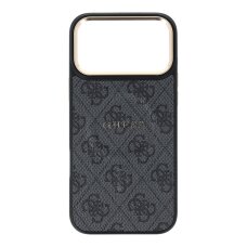iPhone 17 PRO MAX black MagSafe PU Leather 4G Gold GUESS nugarėlė