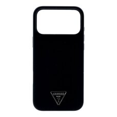 iPhone 17 PRO MAX black MagSafe Silicone Triangle Logo GUESS nugarėlė