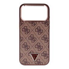iPhone 17 PRO MAX brown MagSafe PU 4G Triangle Logo GD GUESS nugarėlė