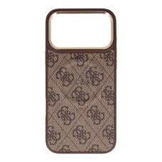 iPhone 17 PRO MAX brown MagSafe PU Leather 4G Gold GUESS nugarėlė