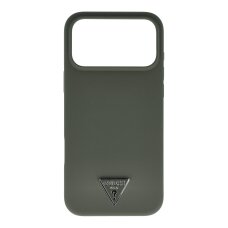 iPhone 17 PRO MAX khaki MagSafe Silicone Triangle Logo GUESS nugarėlė