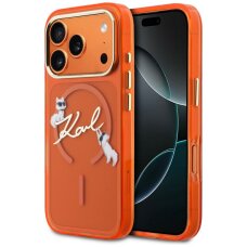 iPhone 17 PRO MAX orange MagSafe IML Choupette Karl Script Logo KARL LAGERFELD nugarėlė