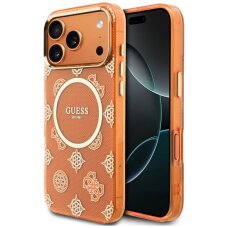 iPhone 17 PRO MAX orange MagSafe IML Peony Dot GUESS nugarėlė