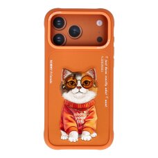 iPhone 17 PRO MAX orange NIMMY Cat with Glasses nugarėlė