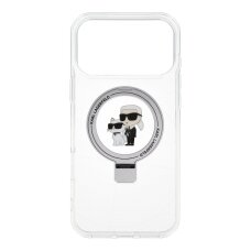 iPhone 17 PRO MAX white Ring Stand MagSafe Karl and Choupette KARL LAGERFELD nugarėlė