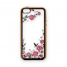 Iphone 5/5S/SE aukso spalvos perfect FLOWERS nugarėlė