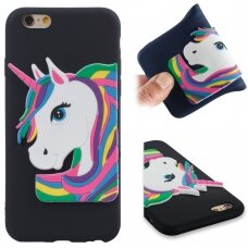 iPhone 6/6S juoda nugarėlė Unicorn 3D