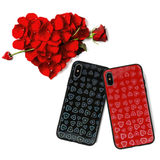 iPhone 6/6S raudona HEART GLASS nugarėlė