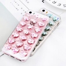 iPhone 6+/6S+ silver 3D HEART nugarėlė