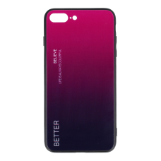 iPhone 7+/8+ rožinė+juoda AURORA GLASS nugarėlė