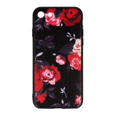 Iphone 7/8/SE 2020 juoda FLOWERS 3D nugarėlė