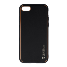 iPhone 7/8/SE 2020 juoda SULADA LEATHER nugarėlė