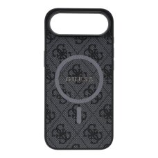 iPhone AIR black MagSafe PU 4G Ring Classic Logo GUESS nugarėlė