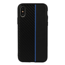 iPhone XS MAX juoda+mėlyna MOTO CARBON nugarėlė