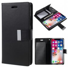 iPhone X/XS juodas MERCURY RICH DIARY dėklas