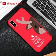 iPhone X/XS Tracy nugarėlė Christmas Brown Deer raudona
