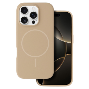 iPhone 15 / 14 / 13 beige SLIM SILICONE MagSafe nugarėlė