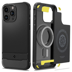 iPhone 15 PRO MAX juoda SPIGEN RUGGED ARMOR MagSafe nugarėlė