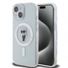 iPhone 15 / 14 / 13 transparent MagSafe Ikonik IML KARL LAGERFELD nugarėlė