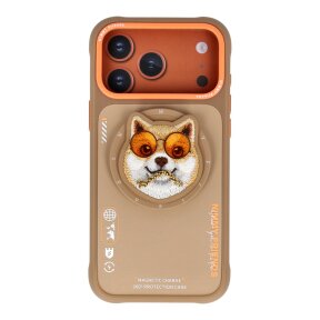 iPhone 17 PRO MAX beige NIMMY MagSafe Shiba with Glasses nugarėlė