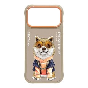 iPhone 17 PRO MAX beige NIMMY Shiba with Glasses nugarėlė