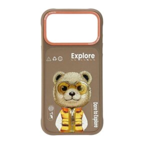 iPhone 17 PRO MAX beige NIMMY Teddy with Glasses nugarėlė