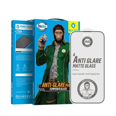 iPhone XS MAX / 11 PRO MAX juodas pilnas Mr. Monkey 5D MATTE stiklas