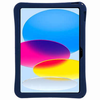 iPad 2025 (11th gen) / iPad 10.9 2022 (10th gen) blue silikoninė COSMOS nugarėlė su kojele 2