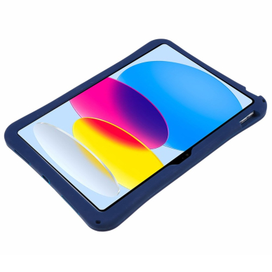 iPad 2025 (11th gen) / iPad 10.9 2022 (10th gen) blue silikoninė COSMOS nugarėlė su kojele 6