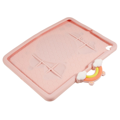iPad 2025 (11th gen) / iPad 10.9 2022 (10th gen) pink Cartoon Bear nugarėlė su kojele 1
