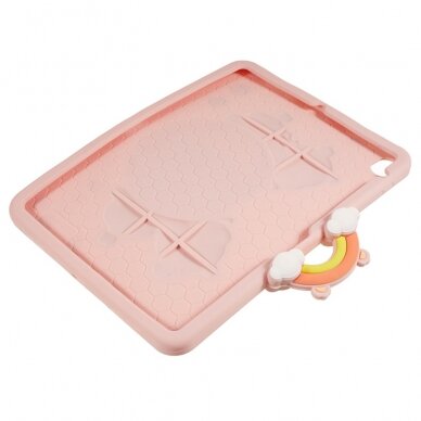 iPad 2025 (11th gen) / iPad 10.9 2022 (10th gen) pink Cartoon Bear nugarėlė su kojele 1