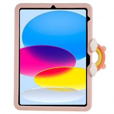 iPad 2025 (11th gen) / iPad 10.9 2022 (10th gen) pink Cartoon Bear nugarėlė su kojele 4