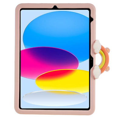 iPad 2025 (11th gen) / iPad 10.9 2022 (10th gen) pink Cartoon Bear nugarėlė su kojele 4