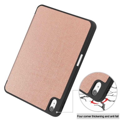 iPad 2025 (11th Gen) / iPad 10.9 2022 (10th Gen) gold silikoninis S PEN TRIFOLD dėklas 10