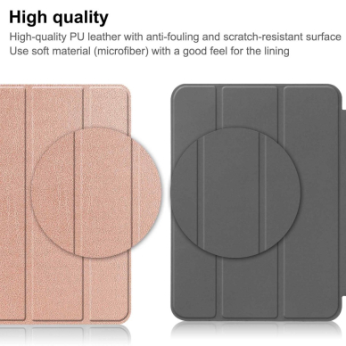 iPad 2025 (11th gen) / iPad 10.9 2022 (10th gen) gold silikoninis S PEN TRIFOLD dėklas 12