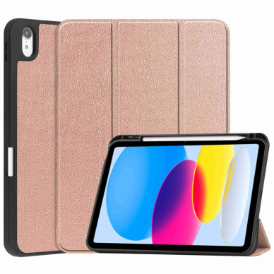 iPad 2025 (11th Gen) / iPad 10.9 2022 (10th Gen) gold silikoninis S PEN TRIFOLD dėklas