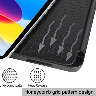 iPad 2025 (11th gen) / iPad 10.9 2022 (10th gen) black silikoninis S PEN TRIFOLD dėklas 11