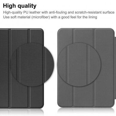 iPad 2025 (11th gen) / iPad 10.9 2022 (10th gen) black silikoninis S PEN TRIFOLD dėklas 12