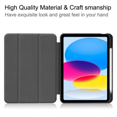 iPad 2025 (11th gen) / iPad 10.9 2022 (10th gen) black silikoninis S PEN TRIFOLD dėklas 5