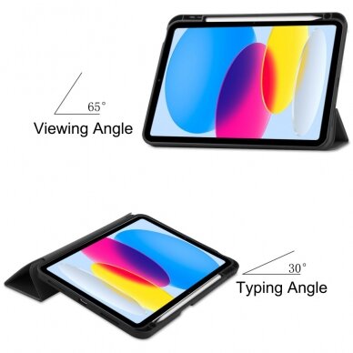 iPad 2025 (11th gen) / iPad 10.9 2022 (10th gen) black silikoninis S PEN TRIFOLD dėklas 6