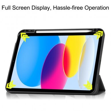 iPad 2025 (11th gen) / iPad 10.9 2022 (10th gen) black silikoninis S PEN TRIFOLD dėklas 7