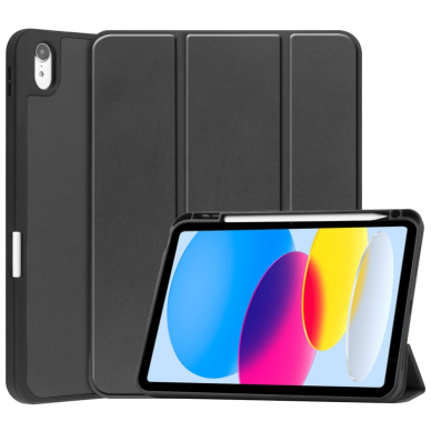 iPad 2025 (11th gen) / iPad 10.9 2022 (10th gen) black silikoninis S PEN TRIFOLD dėklas