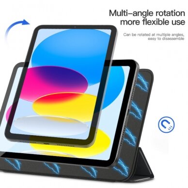 iPad 10.9 (2022) juodas TRIFOLD MAGNETIC dėklas 1