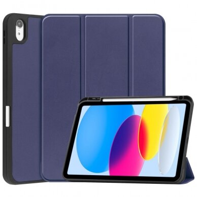iPad 2025 (11th gen) / iPad 10.9 2022 (10th gen) blue silikoninis S PEN TRIFOLD dėklas