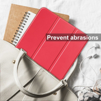 iPad 2025 (11th gen) / iPad 10.9 2022 (10th gen) red silikoninis S PEN TRIFOLD dėklas 1