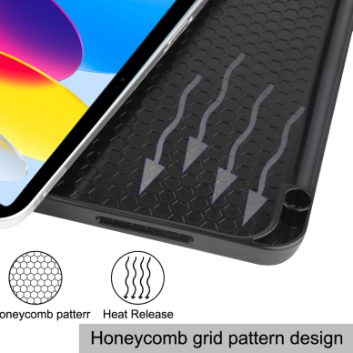 iPad 2025 (11th gen) / iPad 10.9 2022 (10th gen) red silikoninis S PEN TRIFOLD dėklas 11