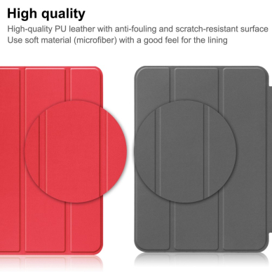 iPad 2025 (11th gen) / iPad 10.9 2022 (10th gen) red silikoninis S PEN TRIFOLD dėklas 12