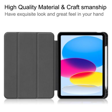 iPad 2025 (11th gen) / iPad 10.9 2022 (10th gen) red silikoninis S PEN TRIFOLD dėklas 5